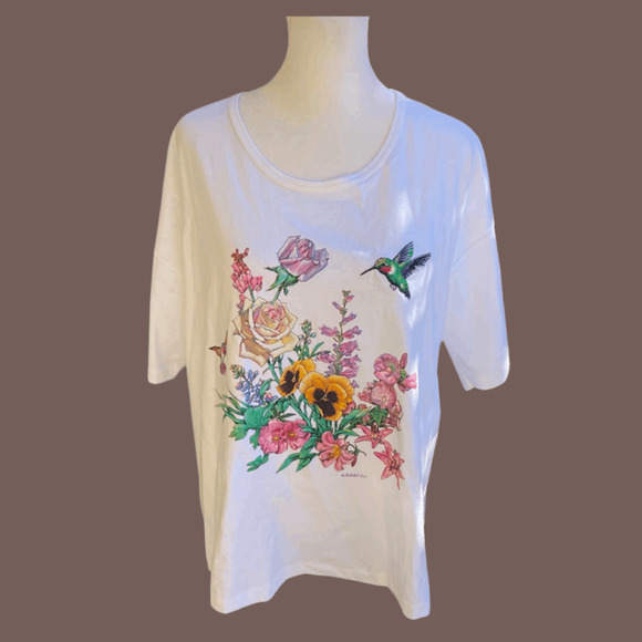 Habitat Graphic TeeHummingbird FloralSize XLNWT Vintage